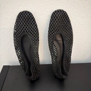 H&M Black Mesh Slip-On Ballet Flats